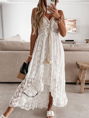 Off-The-Shoulder Sleeveless Lace Dresses