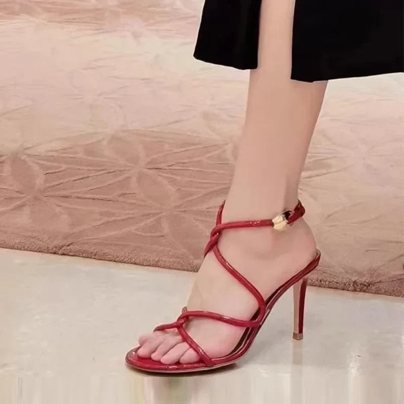 Open Toe Red High Heel