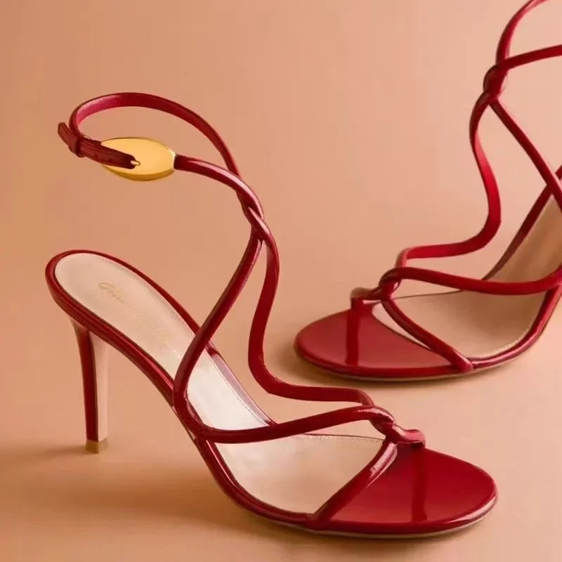 Open Toe Red High Heel