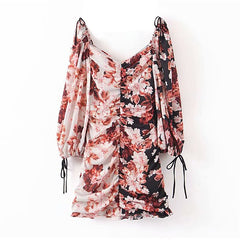 Casual Patchwork Floral Print Stylish Mini Dress