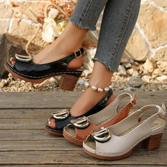 Patent Leather Thick High Heel