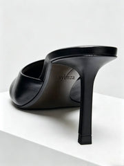 Peep Toe Soft Leather Slippers Elegant High Heel