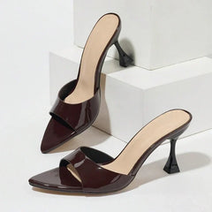 Pointed Toe Patent Leather 8CM Strange Thin Heel