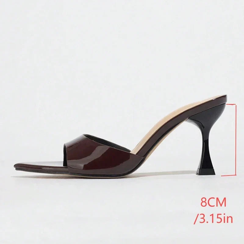 Pointed Toe Patent Leather 8CM Strange Thin Heel