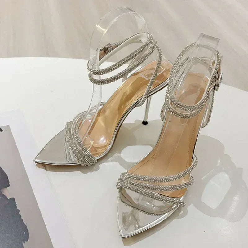Pointed Toe Rhinestone High Heel