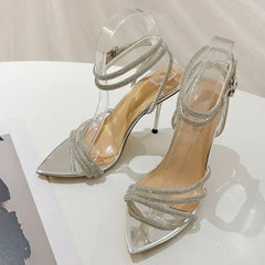 Pointed Toe Rhinestone High Heel