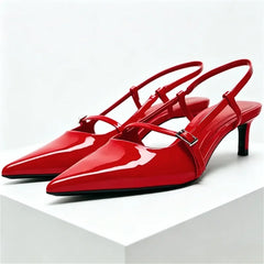 Pointed Toe Sandals Red Thin High Heel