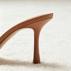 Pointed Toe Slippers Peep Toe Heel