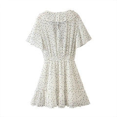 Casual Polka Dot Ruffles A-Line Mini Dress