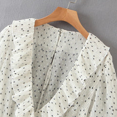 Casual Polka Dot Ruffles A-Line Mini Dress