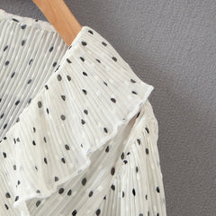 Casual Polka Dot Ruffles A-Line Mini Dress