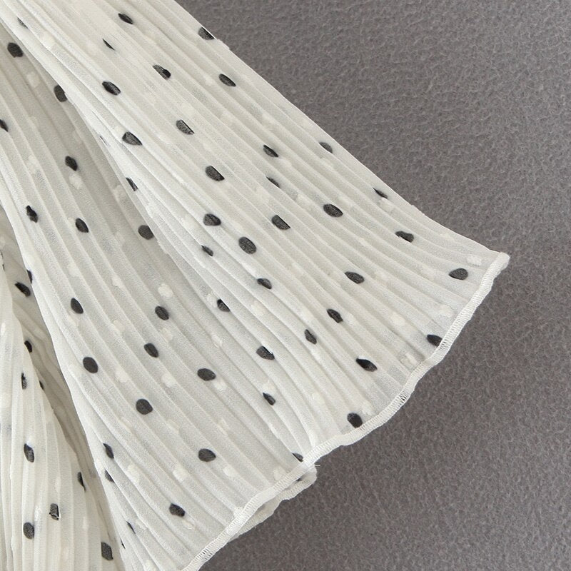 Casual Polka Dot Ruffles A-Line Mini Dress