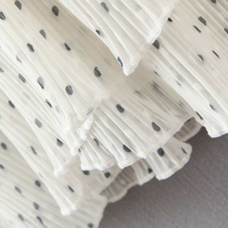 Casual Polka Dot Ruffles A-Line Mini Dress