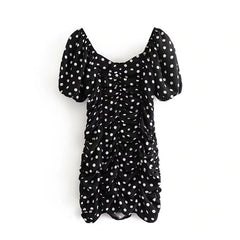 Elegant Polka Dot Short Sleeve Bodycon Mini Dress