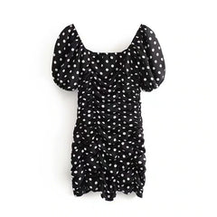 Elegant Polka Dot Short Sleeve Bodycon Mini Dress