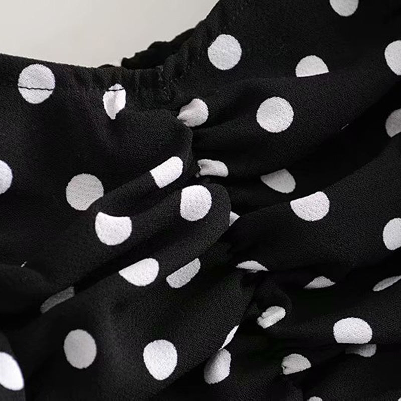 Elegant Polka Dot Short Sleeve Bodycon Mini Dress