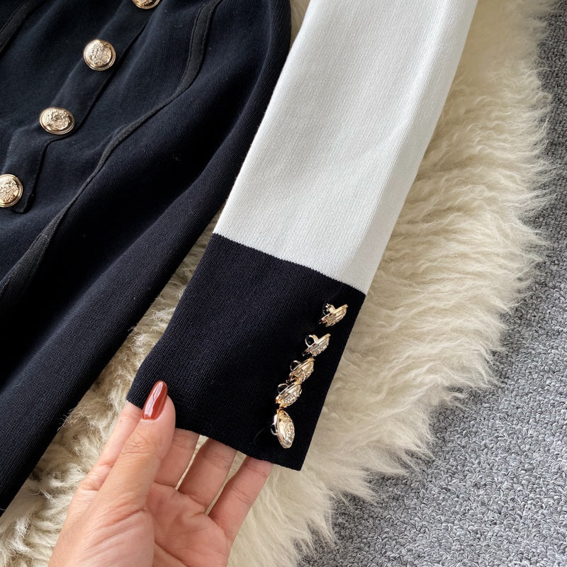 Retro Long Sleeve Button Slim Pencil Bodycon Dresses