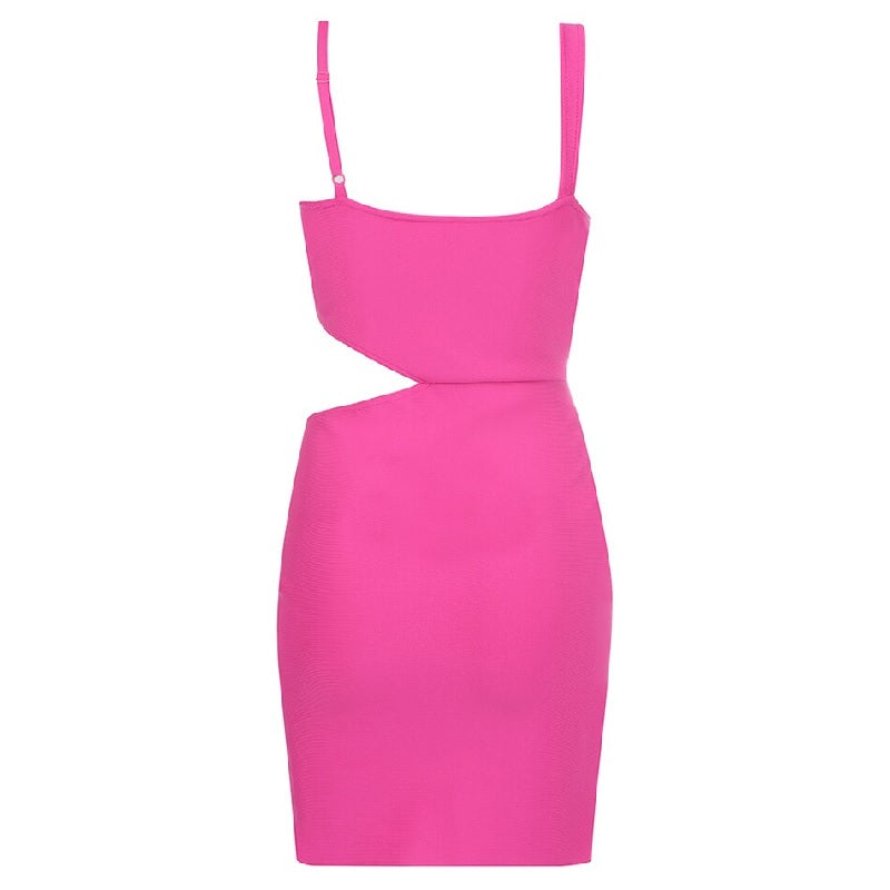 Runway Spaghetti Strap Hollow Out Party Mini Bandage Dress