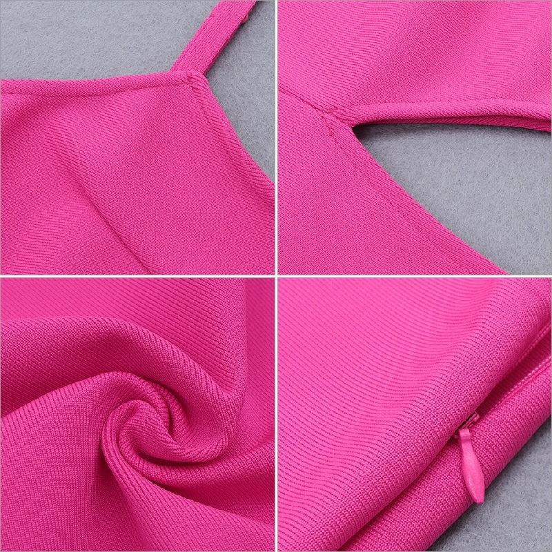 Runway Spaghetti Strap Hollow Out Party Mini Bandage Dress