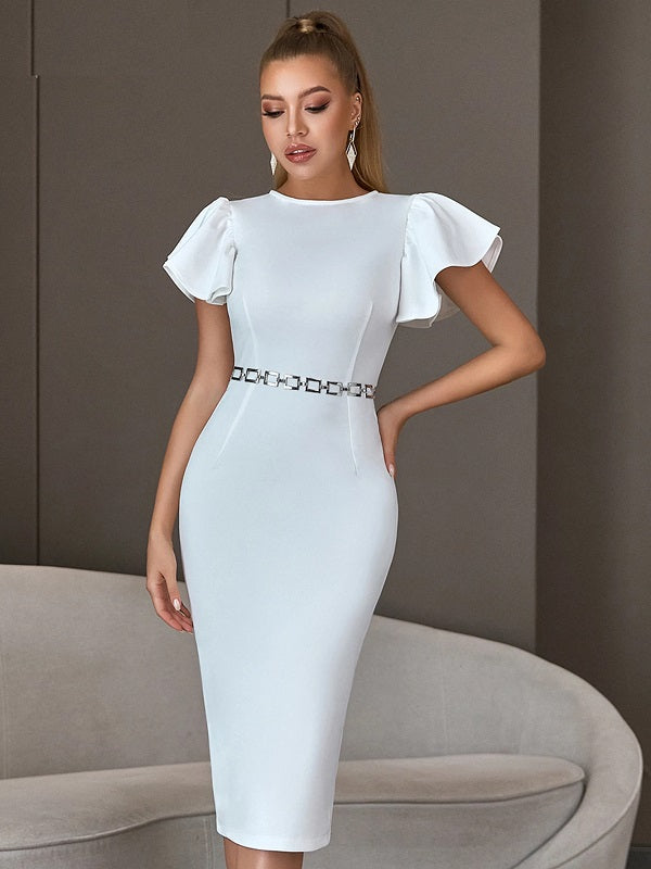 Short Butterfly Sleeve Bodycon Dress