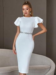 Short Butterfly Sleeve Bodycon Dress