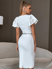Short Butterfly Sleeve Bodycon Dress