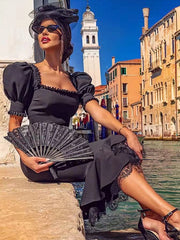 Short Sleeve Midi Party Dress