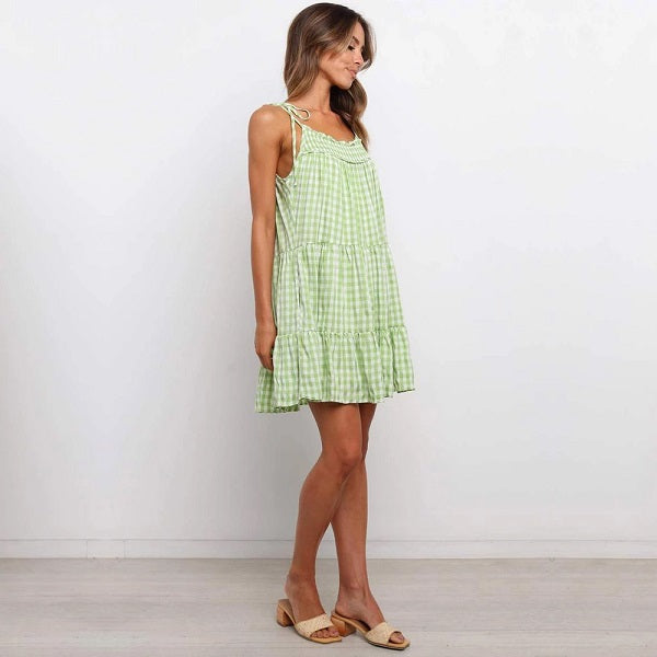 Slash Neck Elegant Style Mini Dress