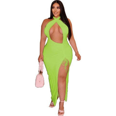 Sleeveless Backless Split Long Bodycon Maxi Dress