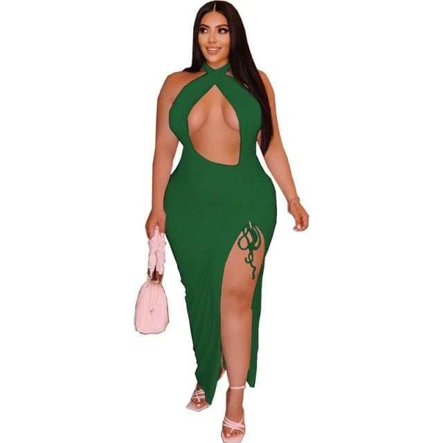 Sleeveless Backless Split Long Bodycon Maxi Dress