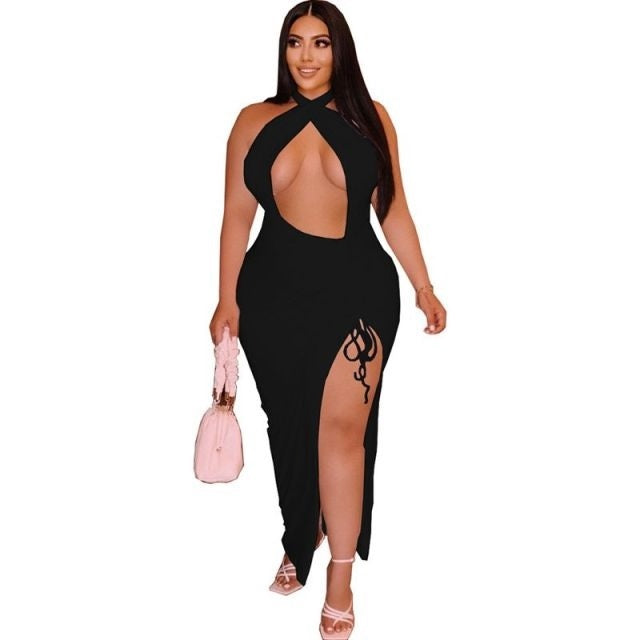 Sleeveless Backless Split Long Bodycon Maxi Dress