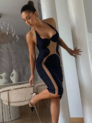 Sleeveless Mesh Club Party Bodycon Dress