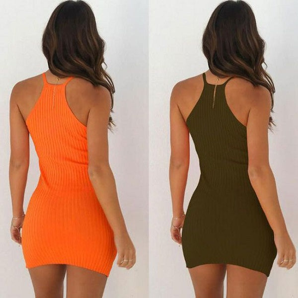 Sleeveless Rib-knit Dress