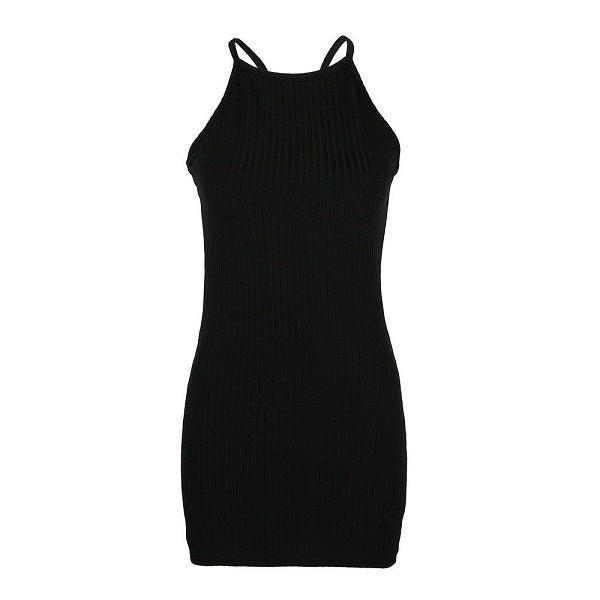 Sleeveless Rib-knit Dress