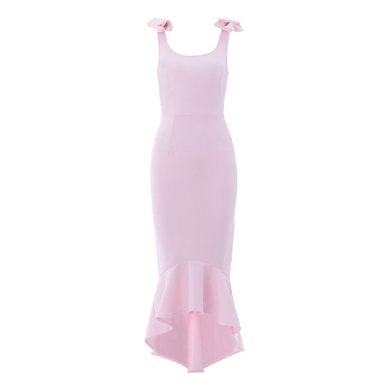 Sleeveless Spaghetti Strap Bow Mermaid Club Party Dresses