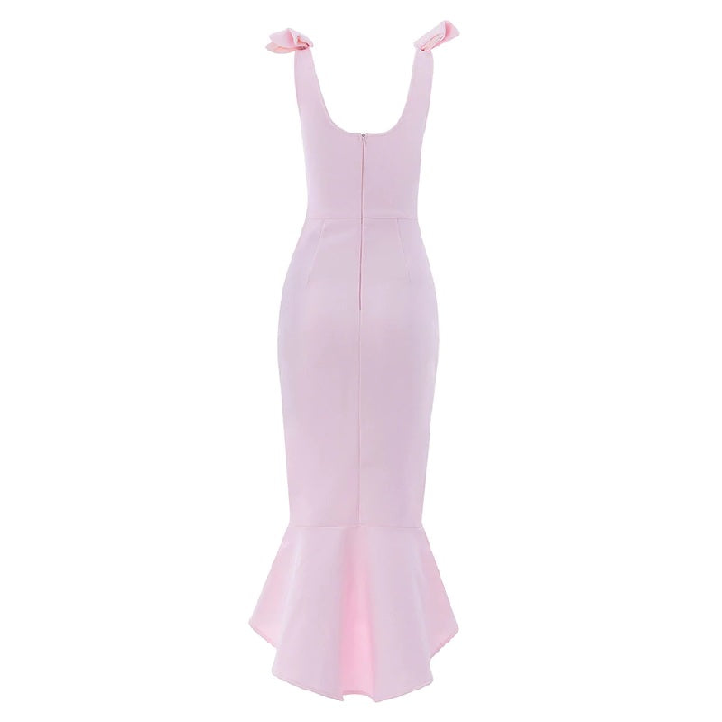 Sleeveless Spaghetti Strap Bow Mermaid Club Party Dresses