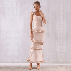 Sleeveless Tassel Club Fringe Celebrity Evening Party Dress