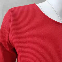Solid Color Long Sleeve Backless Mini Dress