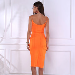 Solid Color Sleeveless Split Sling Knit Dress