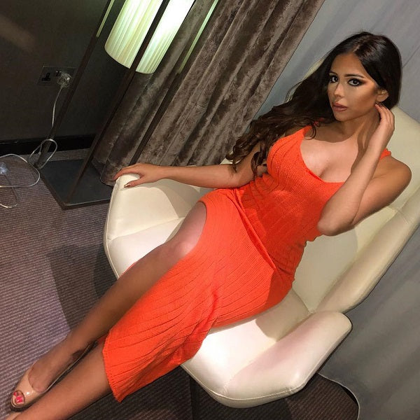 Solid Color Sleeveless Split Sling Knit Dress