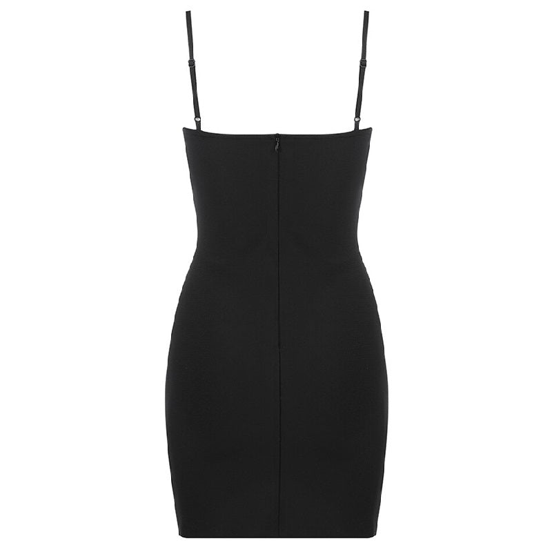Spaghetti Strap V Neck Mini Dress