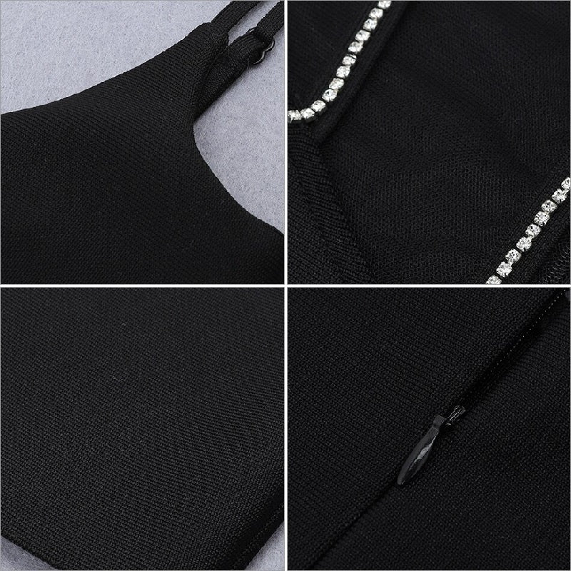 Spaghetti Strap V Neck Mini Dress