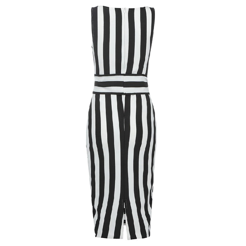 Spaghetti Striped Bandage Mini Dress