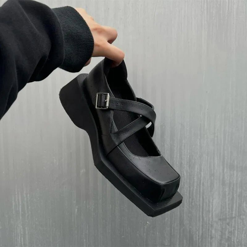 Square Toe Mary Jane Shoes