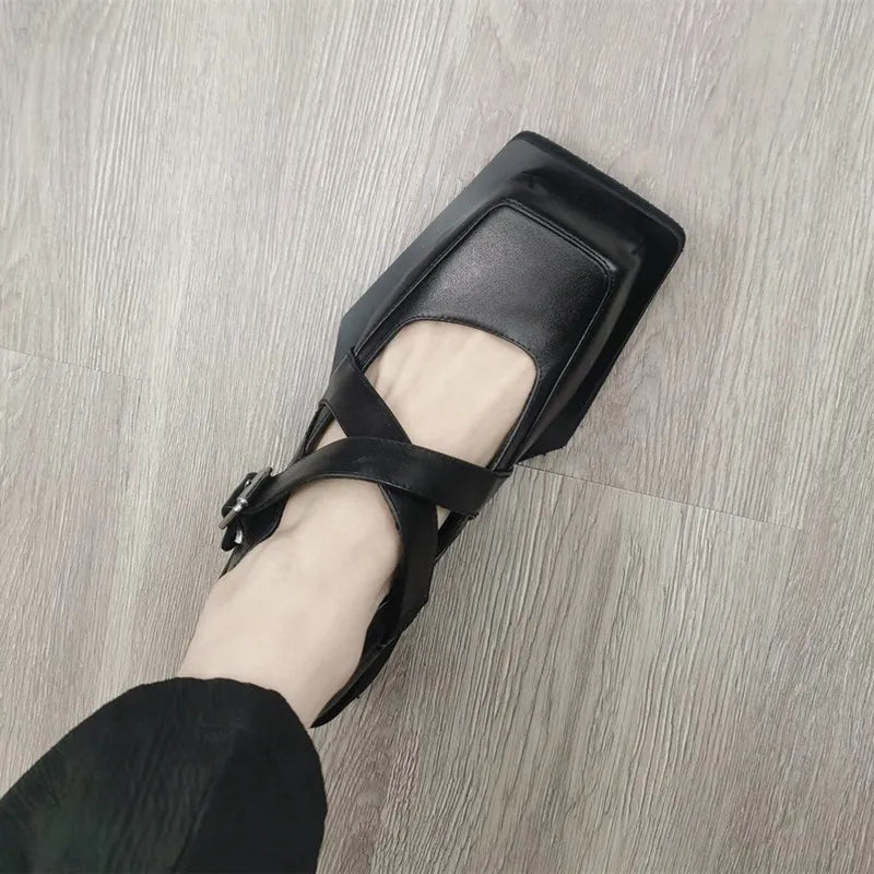 Square Toe Mary Jane Shoes