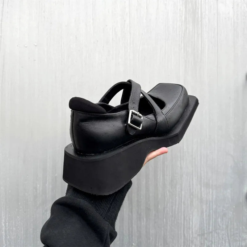 Square Toe Mary Jane Shoes