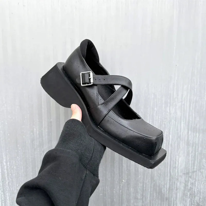 Square Toe Mary Jane Shoes