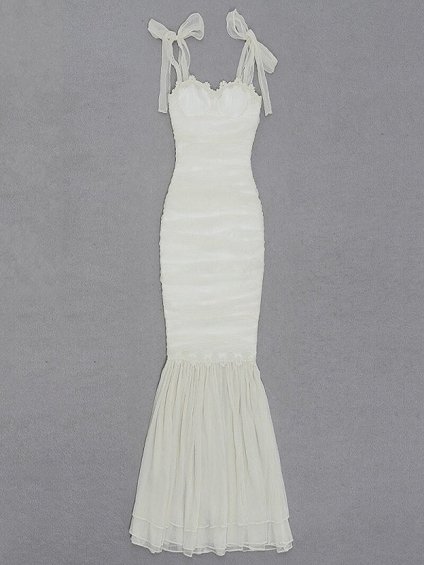 Strap V Neck Backless Bodycon Bandage Midi Dress