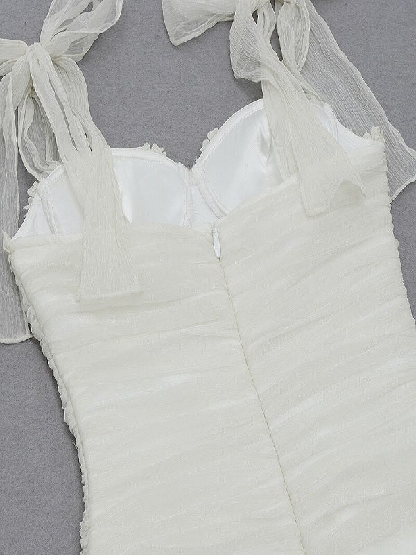Strap V Neck Backless Bodycon Bandage Midi Dress