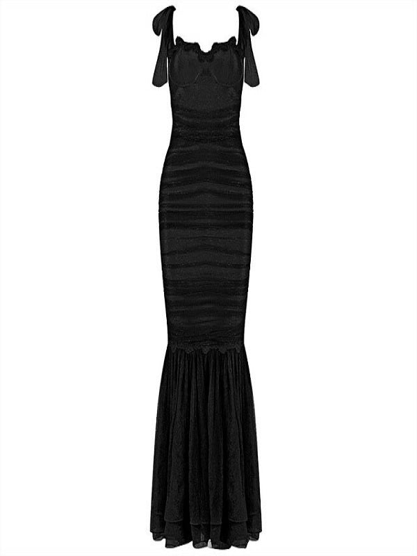 Strap V Neck Backless Bodycon Bandage Midi Dress